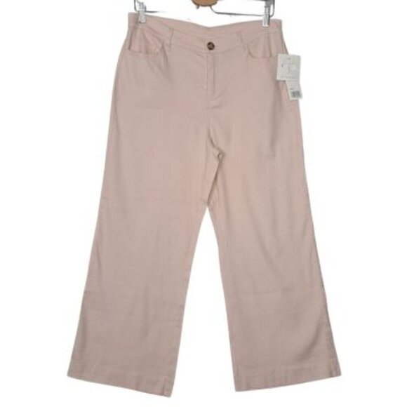 Adyson Parker Pink Drop Linen Blend Cropped Pants NWT - Picture 2 of 9